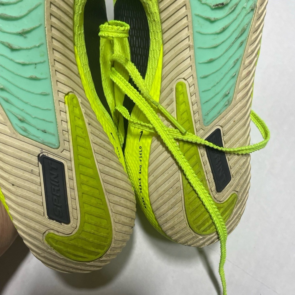 Nike Mens Track Spikes US 7.5‎ Volt Black Removable Spikes Athletic Performance - Picture 7 of 8
